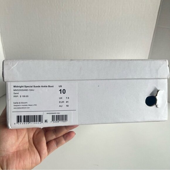 Belle & Bloom Midnight Special Suede Ankle Boot - Sand. Size: 10 US. NIB - Picture 14 of 16